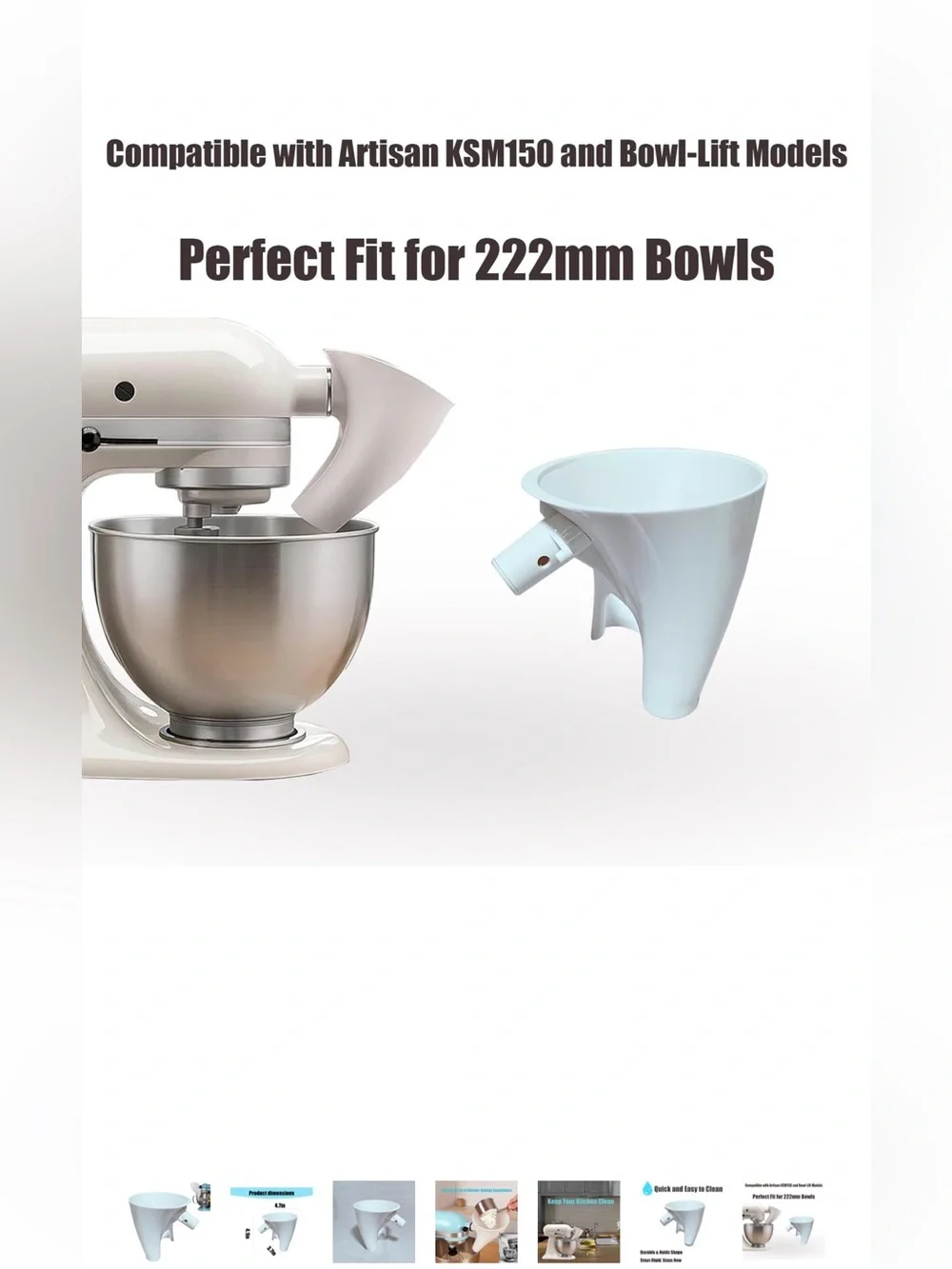 New Open Box Flour Funnel for KitchenAid Stand Mixers, Compatible Artisan KSM150